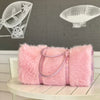 cute girly weekender bag pink fay furry faux