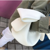Load image into Gallery viewer, Person in olive jacket and white jeans comfortably holding a white Belle Bow Bag in the crook of their elbow