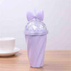 Belle bow cup - Lavender - home & office - wooden table with white coffee mug in background