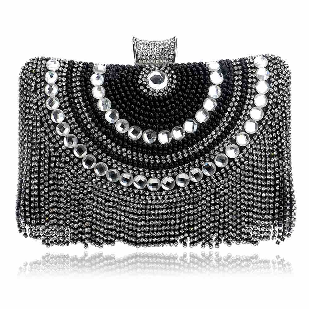 Chloe crystal clutch - deluxe black - accessories