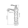 Coco glam faucet - home & office. Drawing shows dimensions of the tall faucet option. Measurements shown are as follows: Base has 5.5cm or 2.2inch diameter, total height is 28.5cm or 11.4 inches, spout to stem is 11cm or 4.4 inches, and height from spout to base is 21.5cm or 8.6 inches.