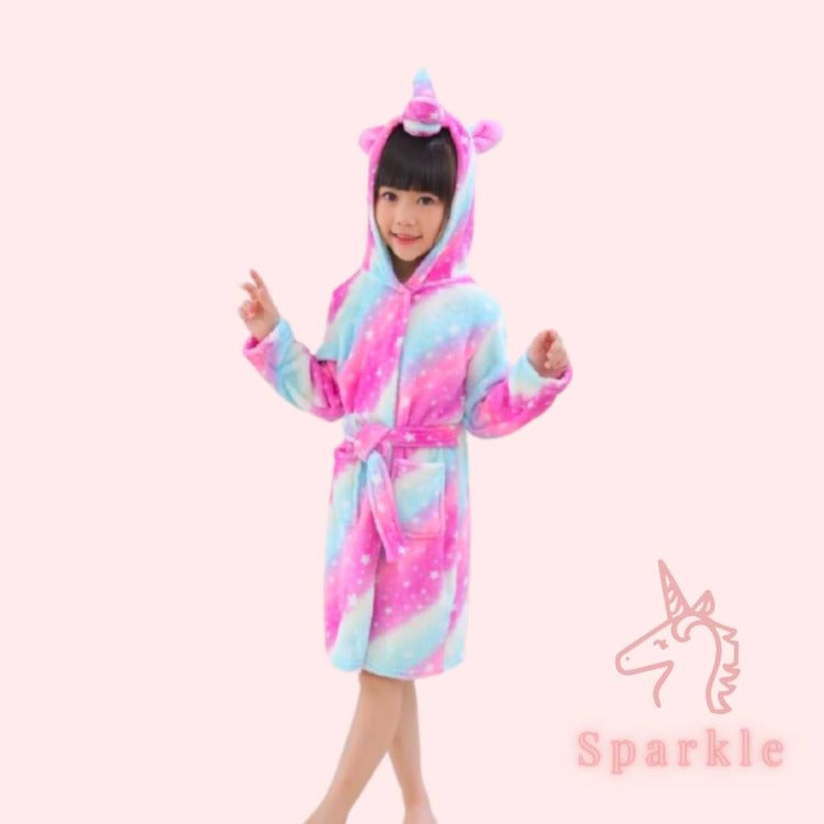 Kayla unicorn robe - sparkle / 4y - home & office