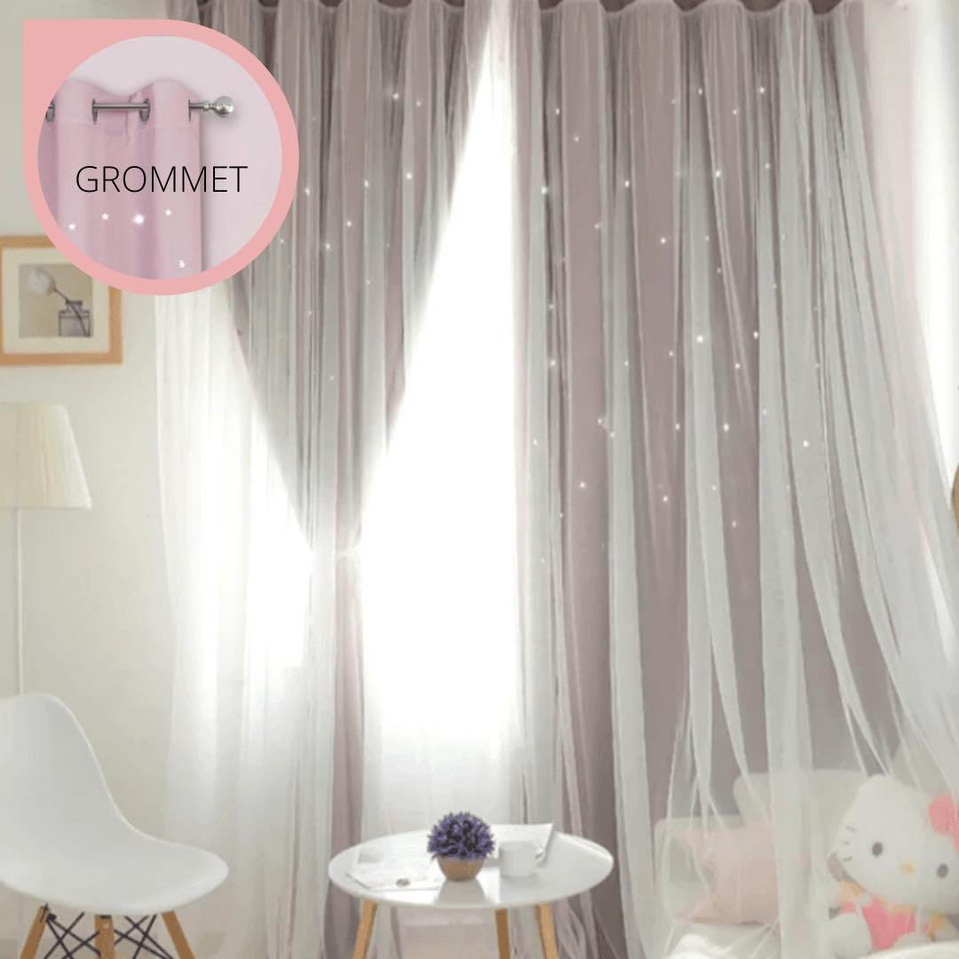 Oslo star curtain - purple / grommet / 150*250 - home & 